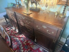 Antique Oak Dresser Base/sideboard With 6 Drawers And 2 Cupboards C18th