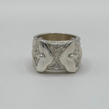 Silver Double Buckle Ring