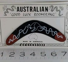 New Australian Good Luck Boomerang Hand Painted Made in Australia Vtg Souvenir
