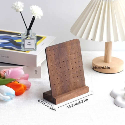 Holes wooden earring holder - wooden,
