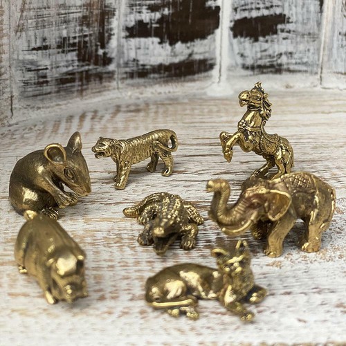 Miniature brass figurines - brass,