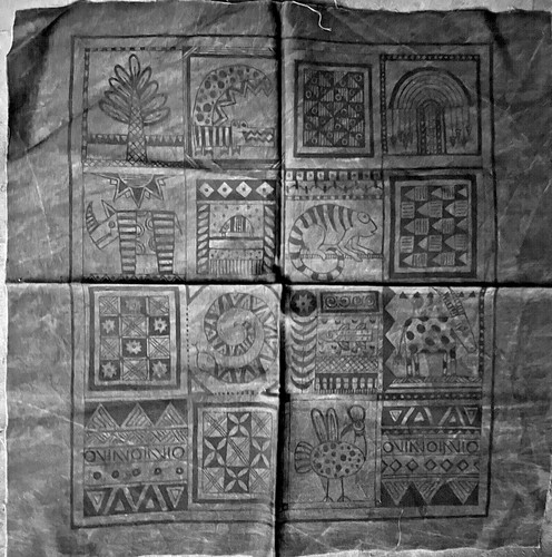 Ethnic block print silk - print, screen