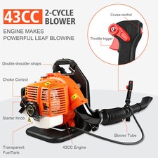 43cc Garden  Backpack Petrol Leaf Blower 2-Stroke Leaf Blower Air Cooled Engine