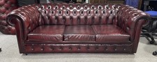 Oxblood Red leather chesterfield 3 Seat sofa UK DELIVERY £95