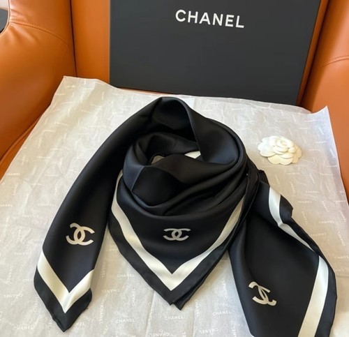 Chanel silk satin logo square - chanel,