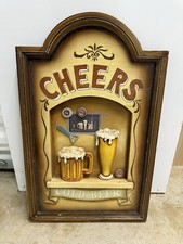 Pub Sign “CHEERS” Cold Beer 3D BAR - BEER Man Cave Wood Sign - 22” X 14”