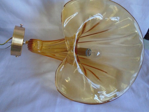 Large amber art - glass, wall