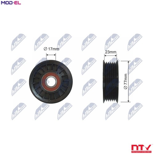Deflectionguide pulley vribbed - pulley,