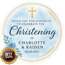 Christening Edible Cake Topper – Personalised Baptism Decoration