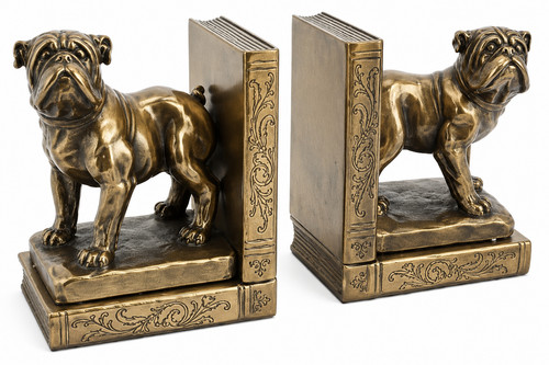 Bulldog bookends pair bronze - pair,