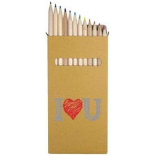 12 x 'I Love You Scribble' Long 178mm Coloured Pencils / Pencil Set (PE00084679)