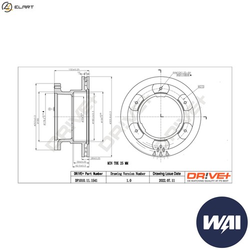 Brake disc dp1010 - brake,