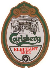 CARLSBERG  ELEPHANT BEER LABEL T SHIRT  SIZES SMALL - XXXLARGE (F)