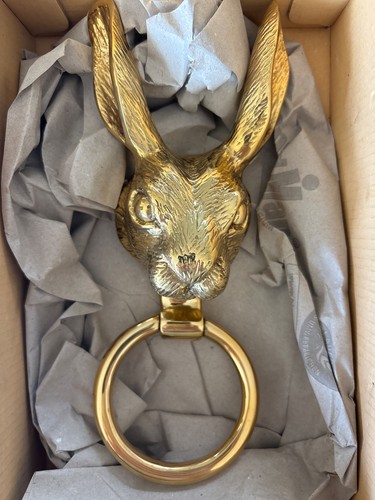 Solid brass hare - hare, knocker