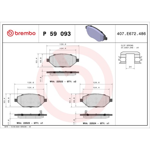 Brembo 093 brake - 59, pads