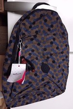 Kipling Gouldi Dot Print Blue Mix Rucksack Backpack School bag Gym Cabin new
