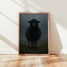Black Sheep In Mist Art Print
