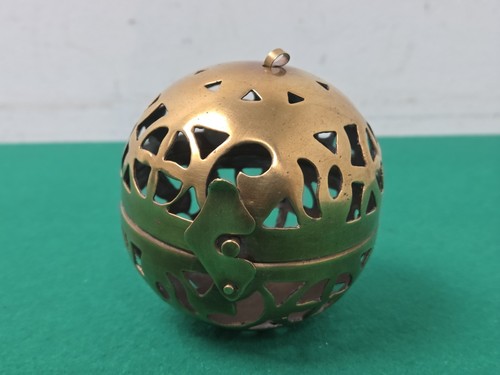 Brass hanging pomander - 8.5, cm