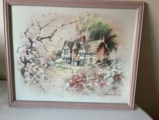 Vintage large framed print of