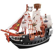 PIRATE SHIP KIDS TOY WITH 2 FIGURES MODEL CARIBBEAN REALISTIC PLAY SET NEW GIFT
