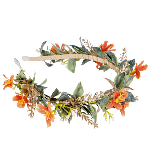 Fairy orange flower headband - fairy,