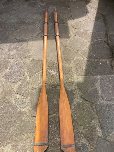 Pair vintage wooden oars - pair,