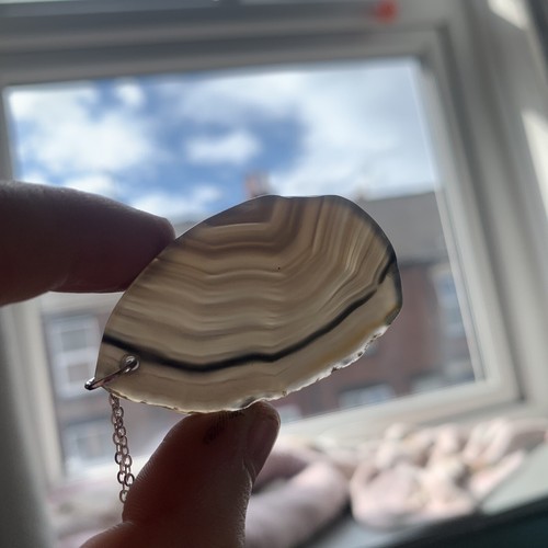 Black geode slice necklace - geode,