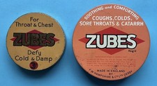 TWO 1950/60s “ZUBES” TINS, TWO SIZES by F.W. Hampshire & Co Ltd, Derby, EMPTY