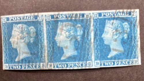 Two penny blue - penny, x3