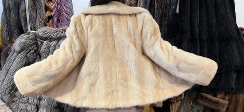 Mink jacket cream fur - mink,