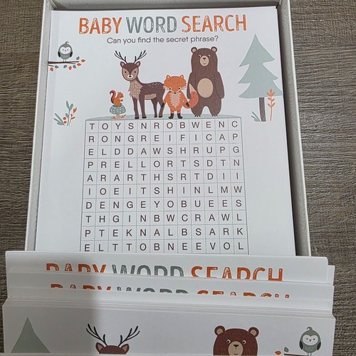 Baby shower games - games, woodland