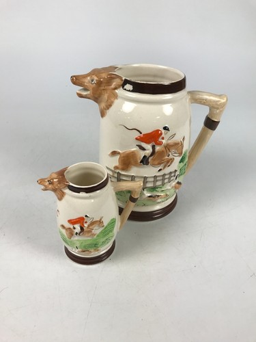 Keele pottery fox hunt pitcher - fox,
