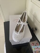 GIRLS WHITE SATIN HOLY COMMUNION BRIDESMAID WEDDING SHOES size 13UK Perfect kids