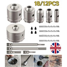 18/12pcs TCT Core Drill Set Concrete Brick Cement Wall Drill Bit Hole Saw Cutter