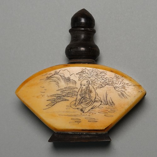 Antique chinese fan - chinese, shaped