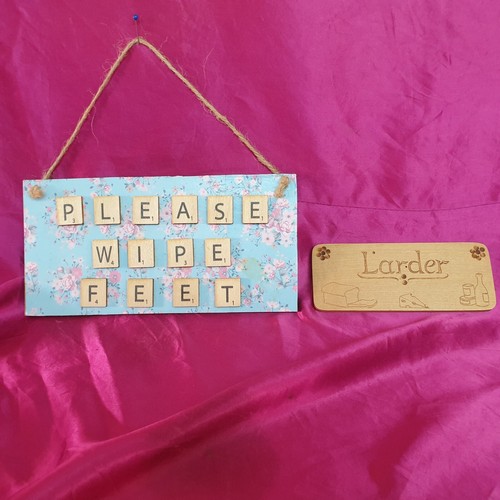 Wooden larder sign rustic - wooden,
