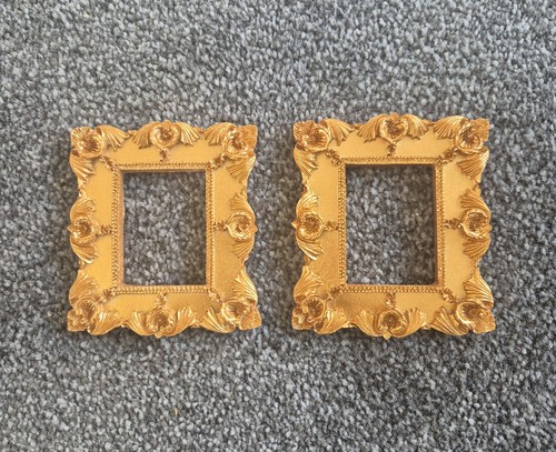 Pair gold ornate photo - gold,