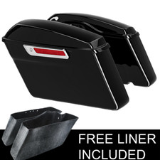Vivid Black Hard Saddle Bags Saddlebags Fit For Harley Touring Road Glide 14-24