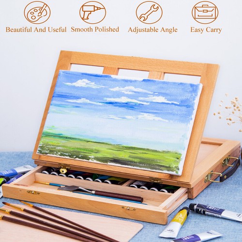 Wooden table top box easel - a4,