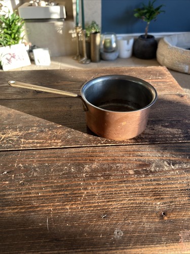 Cooper and brass vintage pan - vintage,