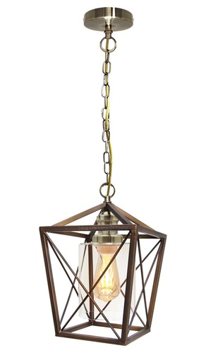 Vintage brass glass shade - brass,