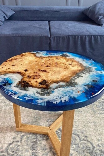 Aquarium epoxy resin table - table, |