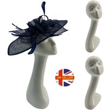 Large Tall Display Mannequin Head Bust Wig Jewellery Neck Model Stable Hat White