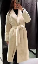 ZARA BELTED FAUX FUR COAT ZW