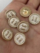 8 X Gold Cream buttons 15mm