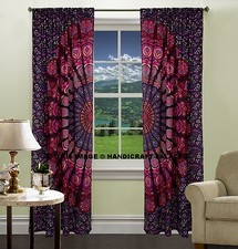 Indian Peacock Mandala Cotton Hippie Tapestry Door Cutain Decor Window Curtains
