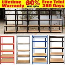 5 Tier Warehouse Racking Shelving Extra Heavy Duty 875kg Storage Garage Workshop