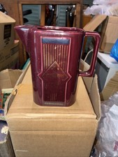 Burgundy Whisky Water Jug Invergordon Single Grain Whisky Seton Pottery