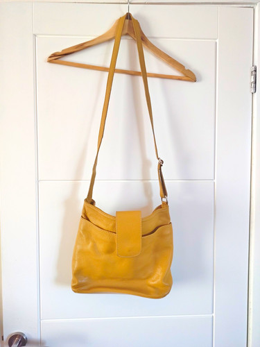 Borse pelle mustard pebbled - in,