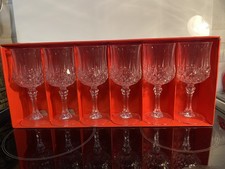 6 Vintage Cristal D’Arques Lead Crystal Stem Glasses 25cl In Original Box